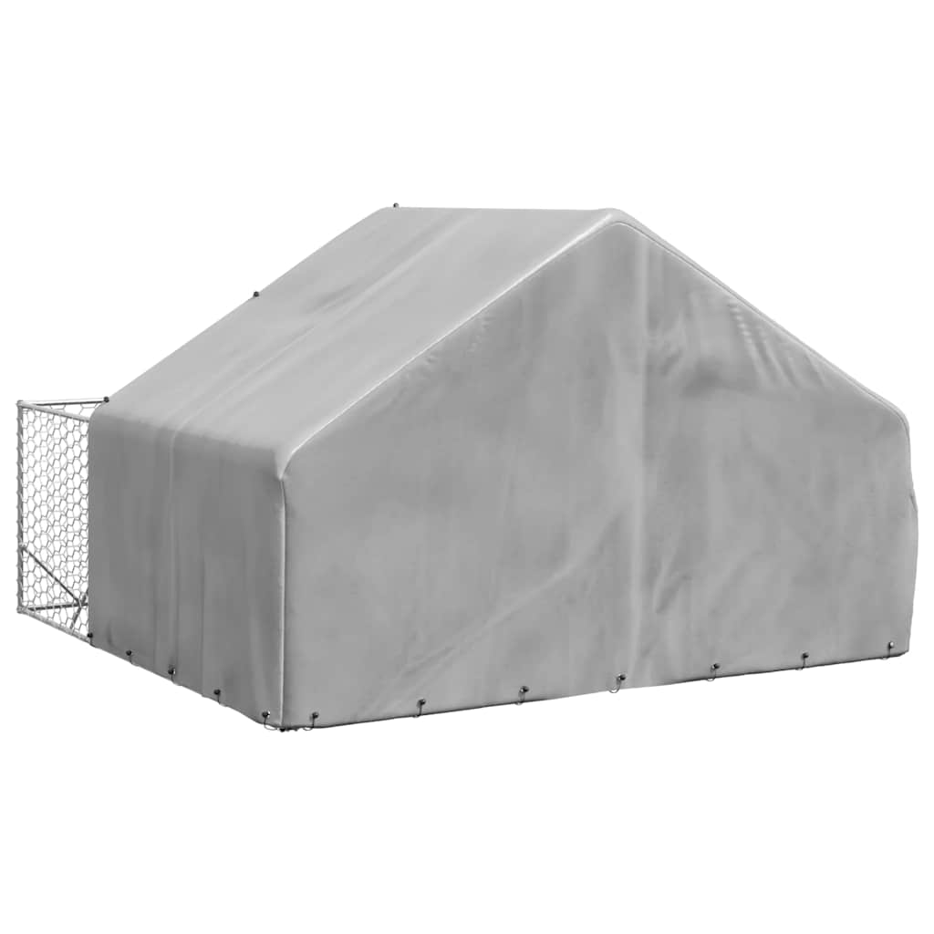 Canisa de exterior cu alergare 3x3x1,9 m otel galvanizat