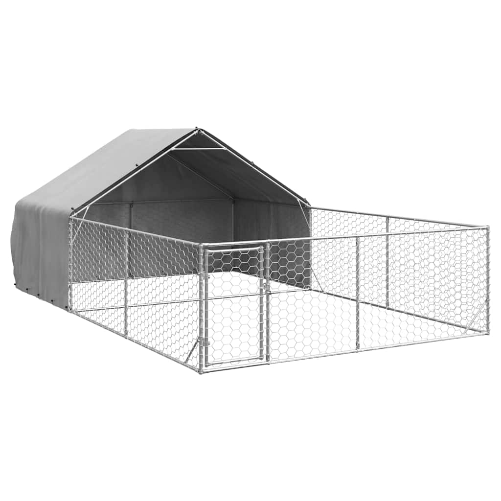 Canisa de exterior cu alergare 6x3x1,9 m otel galvanizat