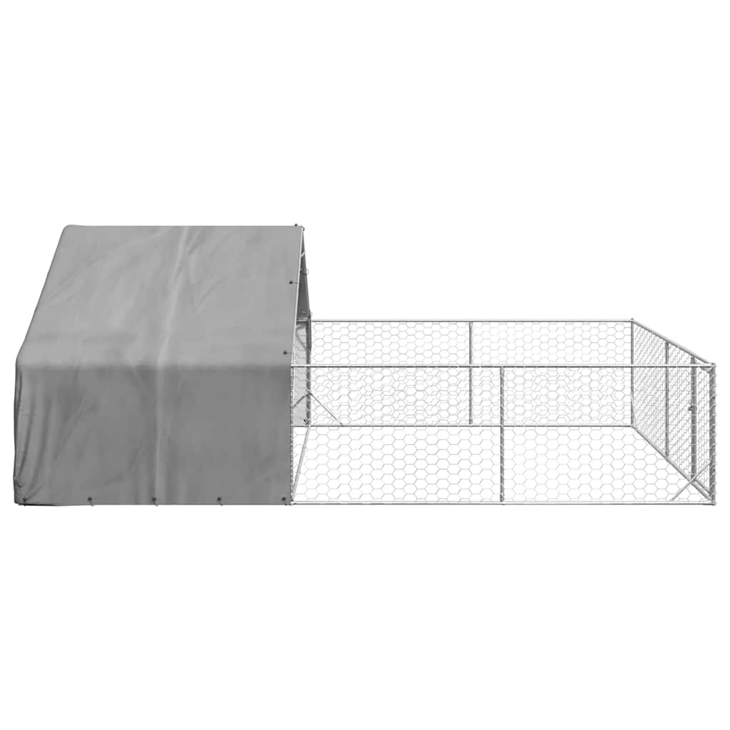 Canisa de exterior cu alergare 6x3x1,9 m otel galvanizat