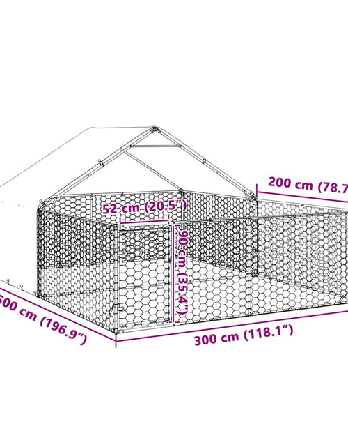 Încărcați imaginea în vizualizatorul Galerie, Canisa de exterior cu alergare 5x3x1,9 m otel galvanizat
