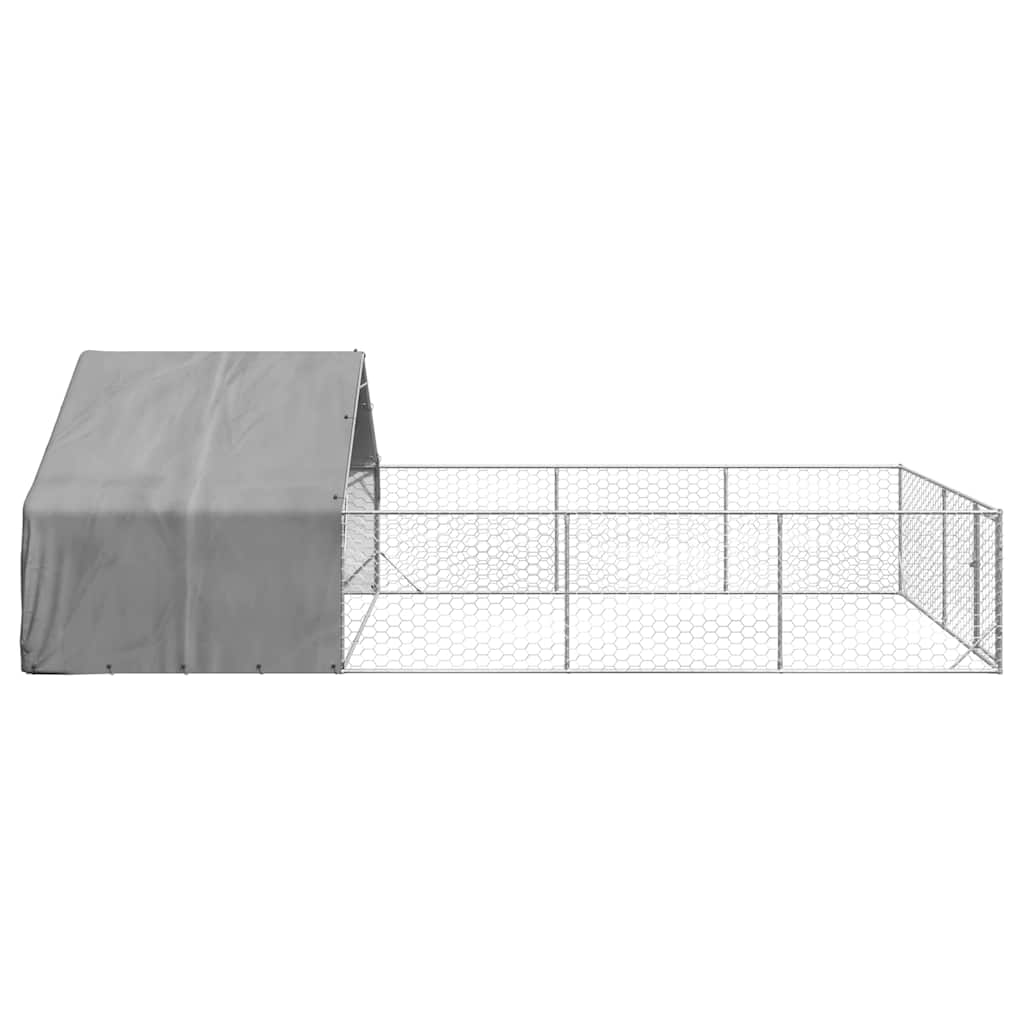 Canisa de exterior cu alergare 7x3x1,9 m otel galvanizat