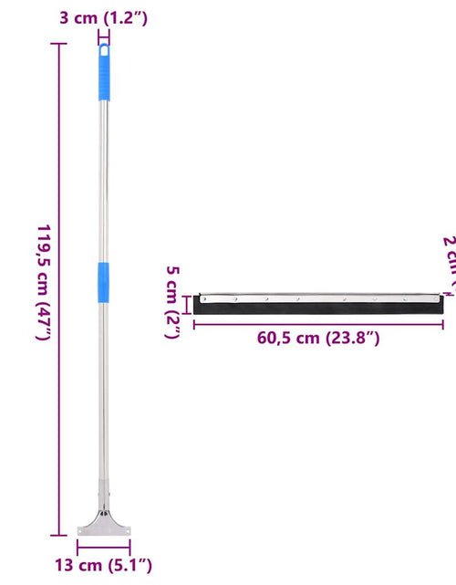 Загрузите изображение в средство просмотра галереи, Racletă pentru podea, 60,5x119,5 cm, oțel și cauciuc
