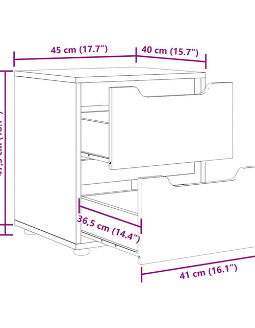 Încărcați imaginea în vizualizatorul Galerie, Noptiera &quot;VISNES&quot; Beton Gri 45x40x50 cm Lemn prelucrat
