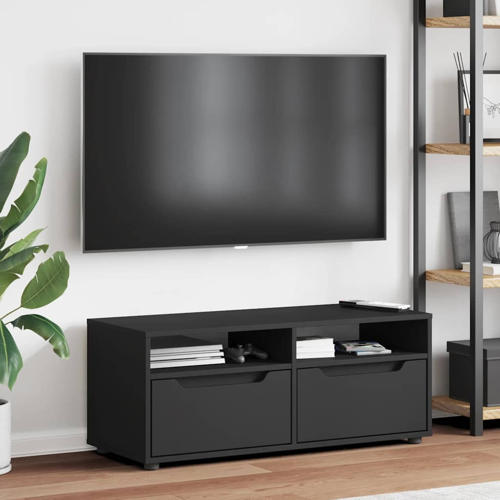 Dulap TV „VISNES” Negru 100x40x38 cm lemn prelucrat