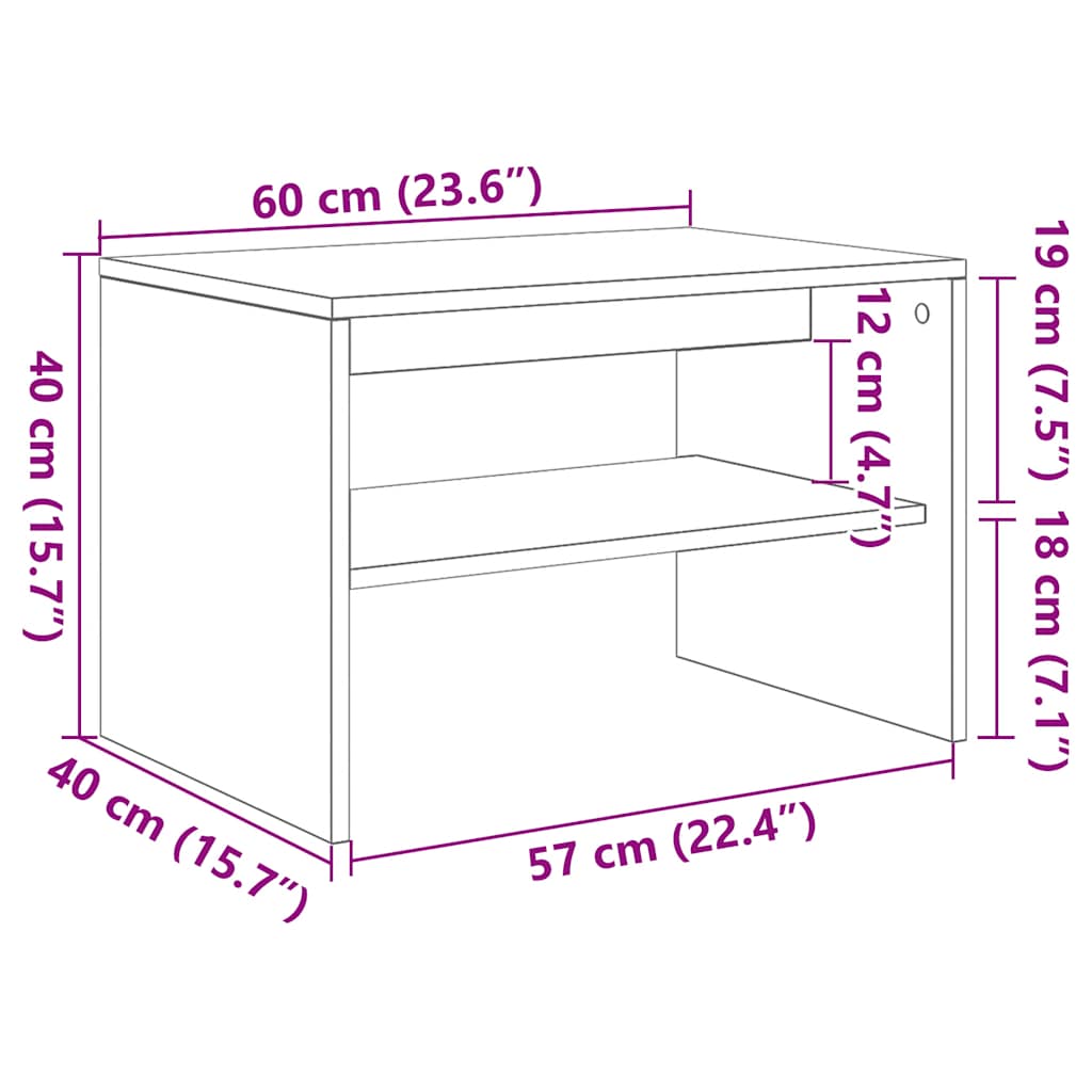 Dulap TV alb 60x40x40 cm lemn prelucrat