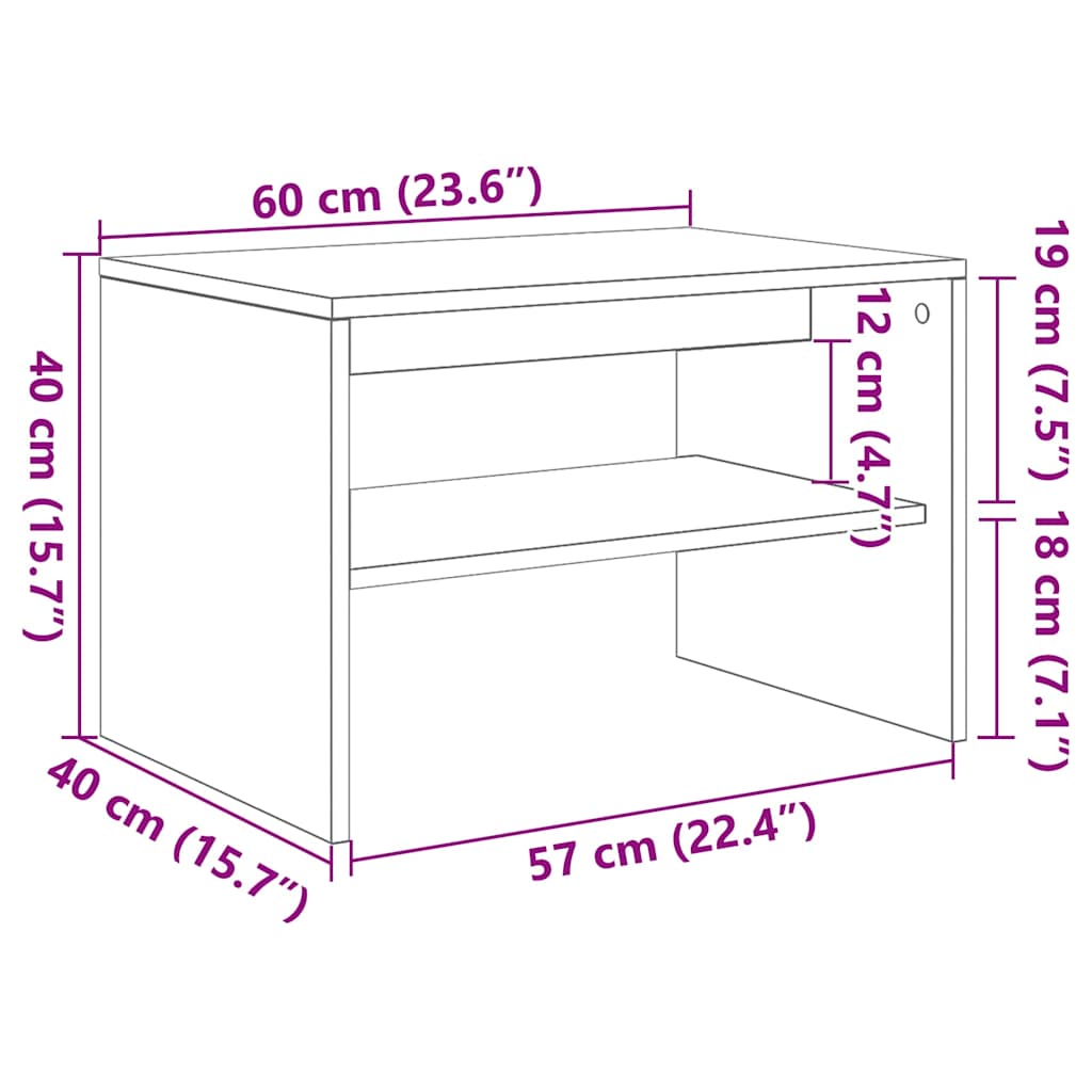 Dulap TV Stejar Sonoma 60x40x40 cm Lemn prelucrat