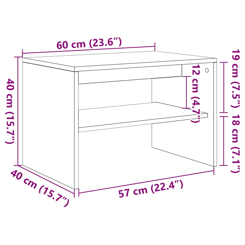 Dulap TV Stejar maro 60x40x40 cm Lemn prelucrat