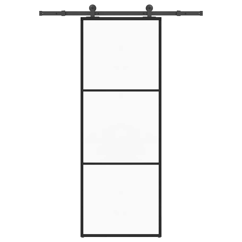 Ușă glisantă cu set feronerie, 76x205 cm, sticlă ESG/aluminiu