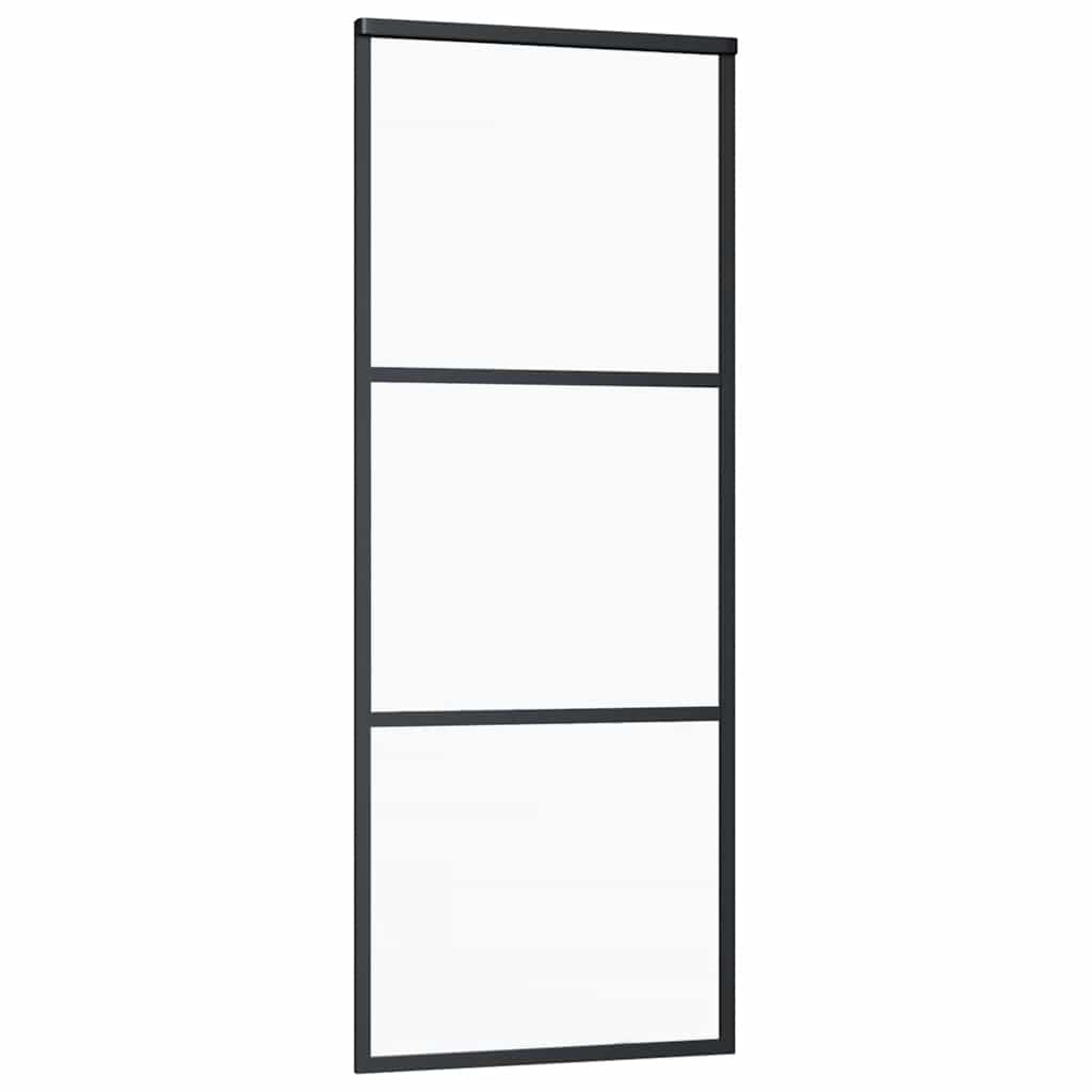 Ușă glisantă cu set feronerie, 76x205 cm, sticlă ESG/aluminiu