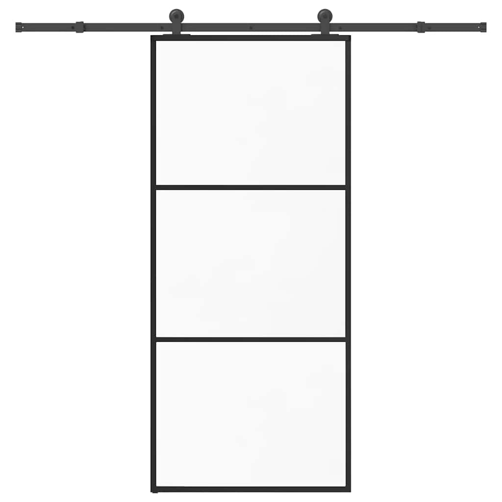 Ușă glisantă cu set feronerie, 90x205 cm, sticlă ESG/aluminiu