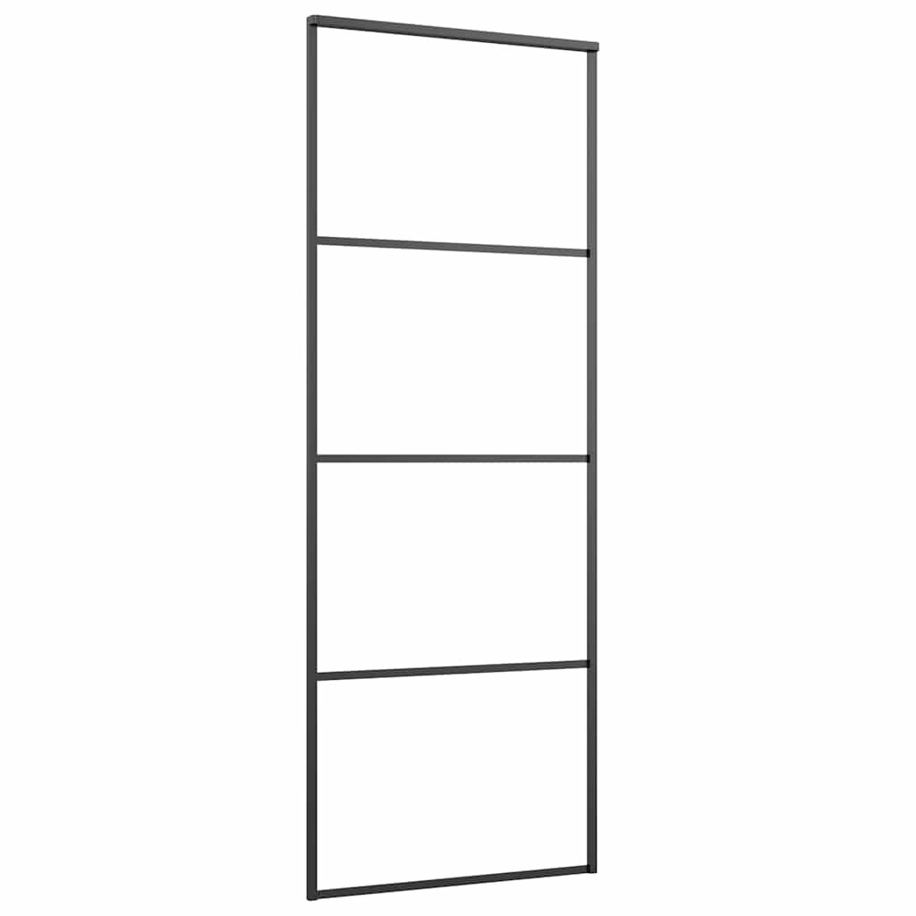 Ușă glisantă cu set feronerie, 76x205 cm, sticlă ESG/aluminiu