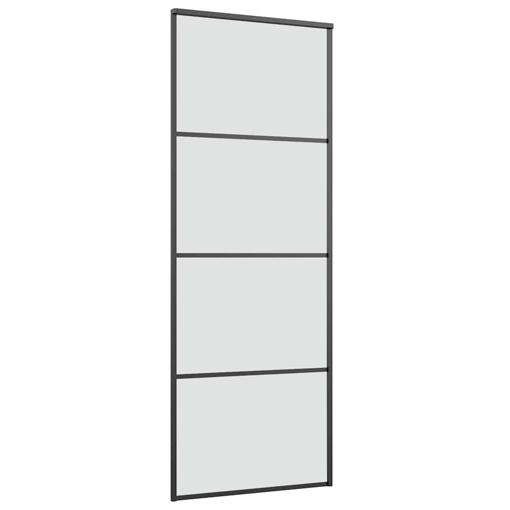 Ușă glisantă cu set feronerie, 76x205 cm, sticlă ESG/aluminiu