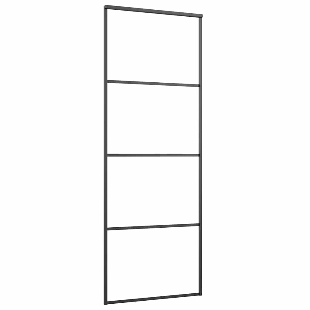 Ușă glisantă cu set feronerie, 76x205 cm, sticlă ESG/aluminiu