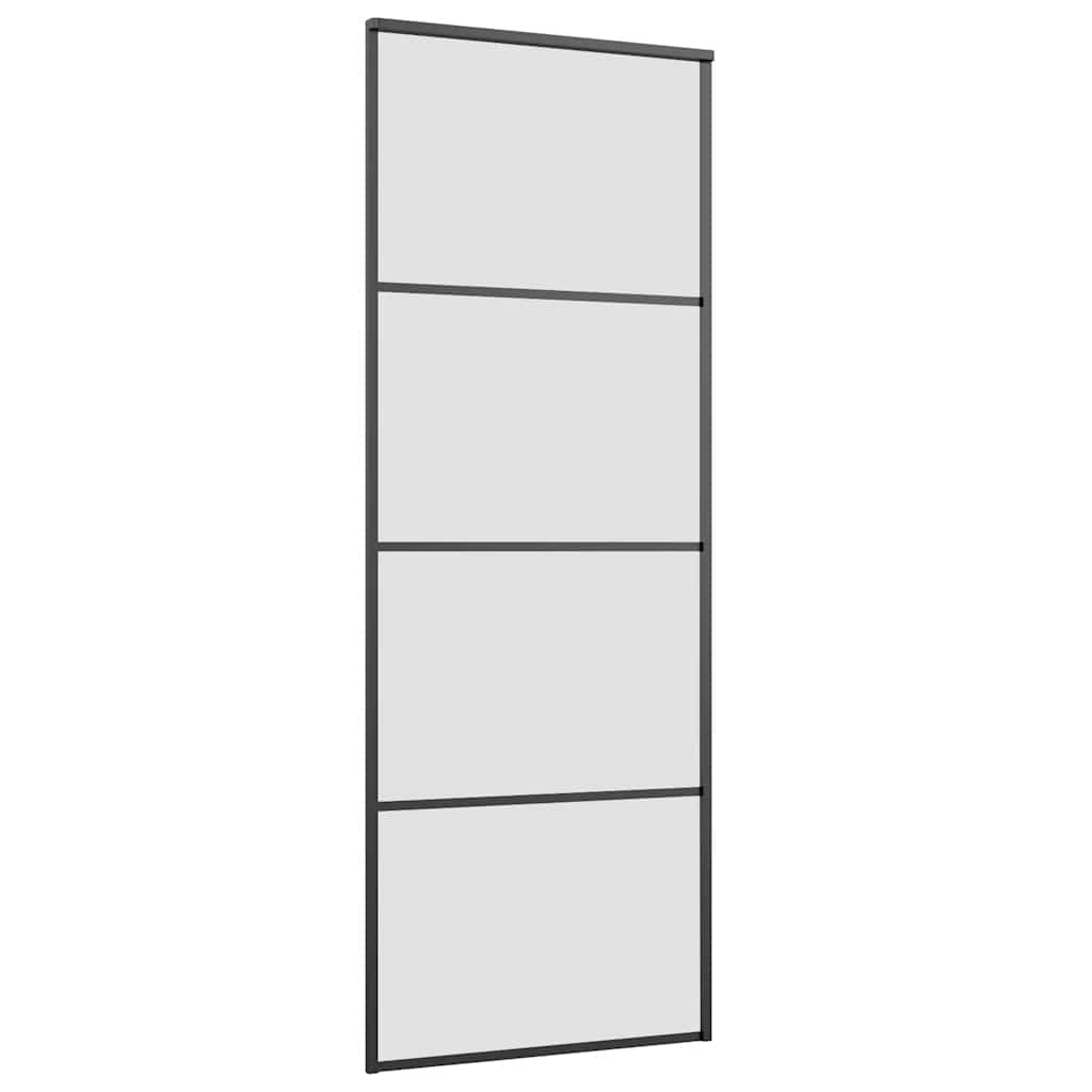 Ușă glisantă cu set feronerie, 76x205 cm, sticlă ESG/aluminiu