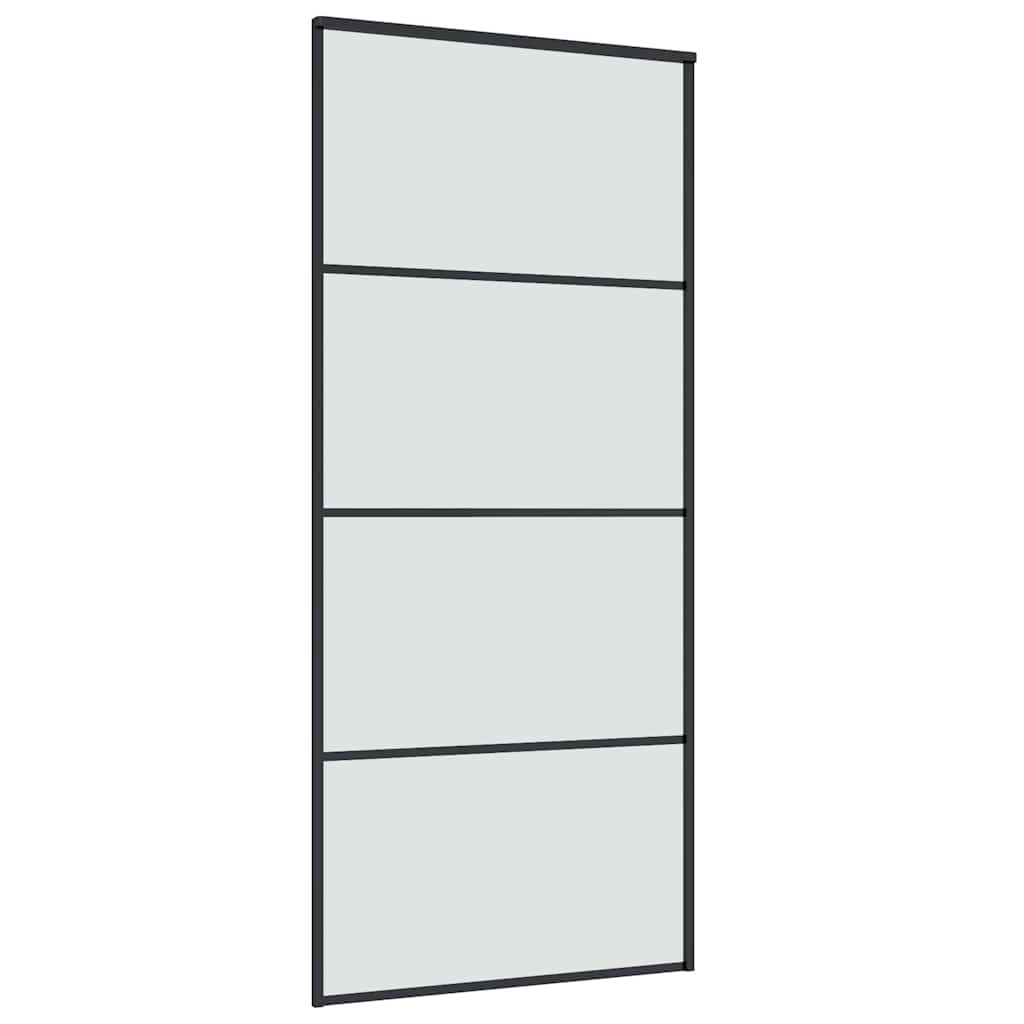 Ușă glisantă cu set feronerie, 90x205 cm, sticlă ESG/aluminiu