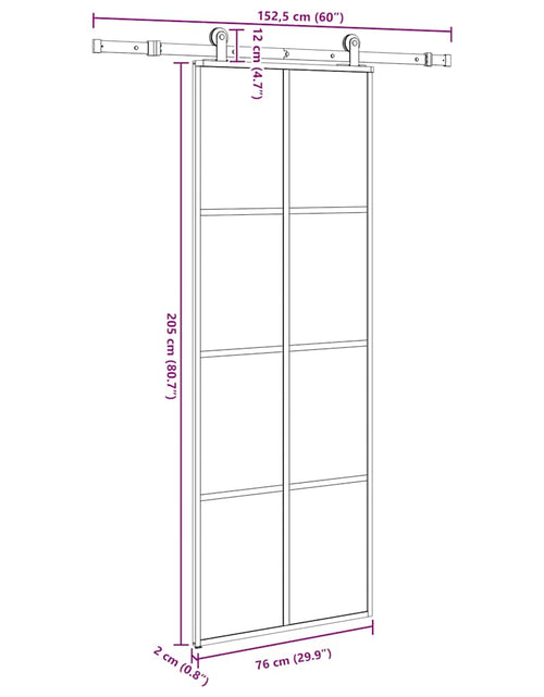 Загрузите изображение в средство просмотра галереи, Ușă glisantă cu set feronerie, 76x205 cm, sticlă ESG/aluminiu
