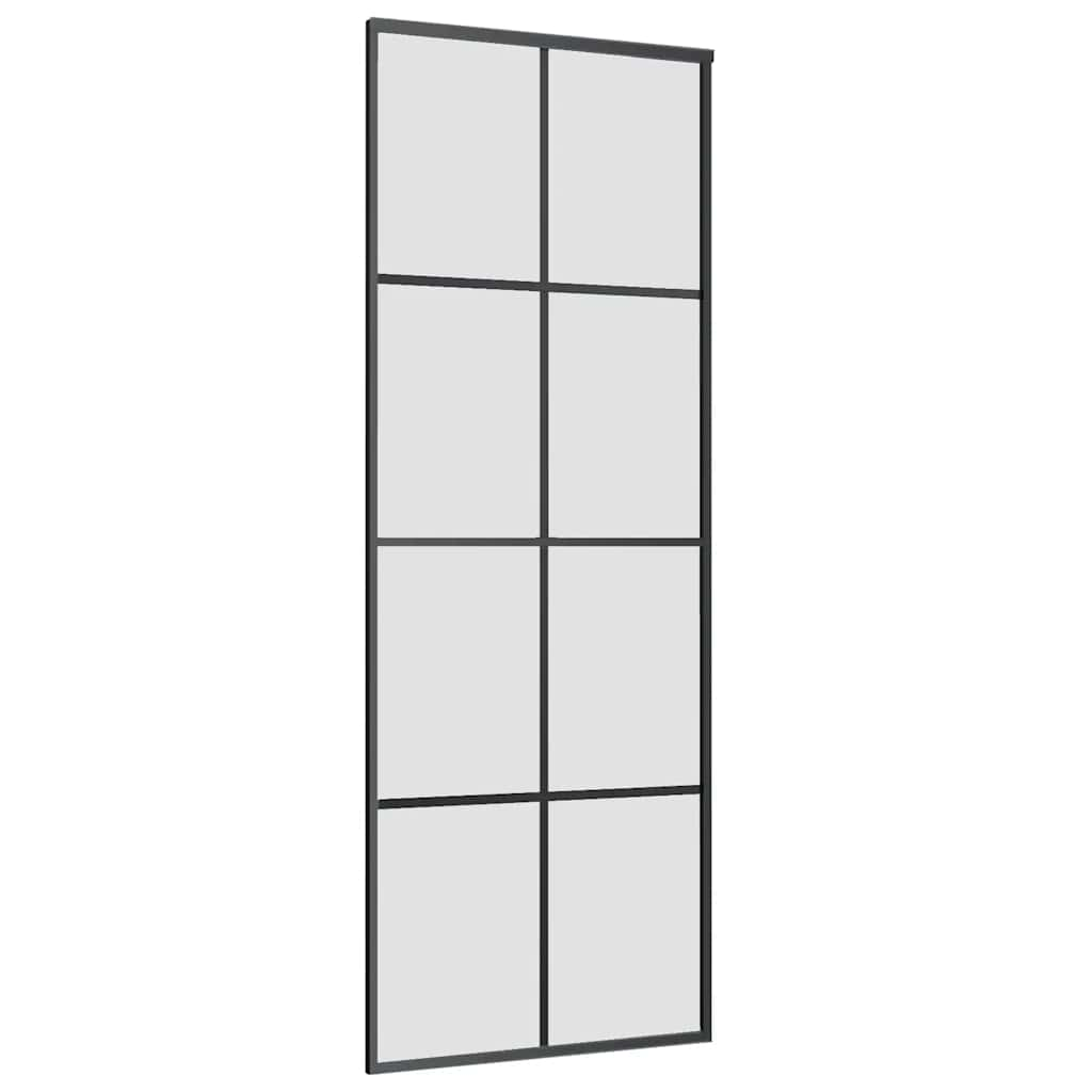 Ușă glisantă cu set feronerie, 76x205 cm, sticlă ESG/aluminiu