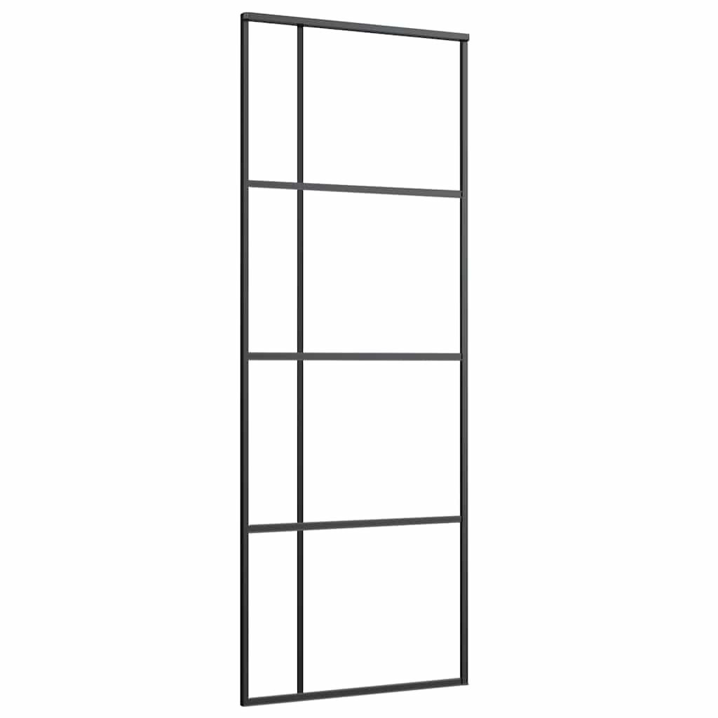 Ușă glisantă cu set feronerie, 76x205 cm, sticlă ESG/aluminiu