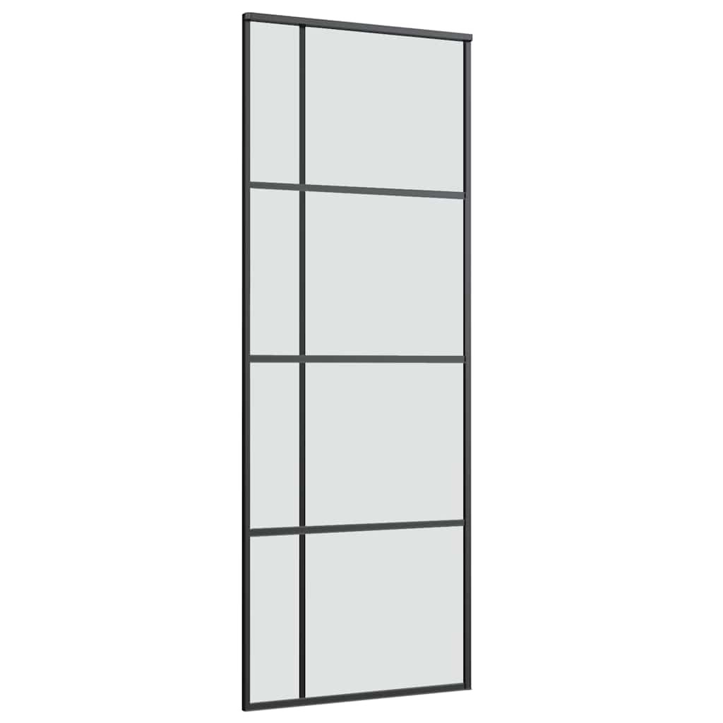 Ușă glisantă cu set feronerie, 76x205 cm, sticlă ESG/aluminiu