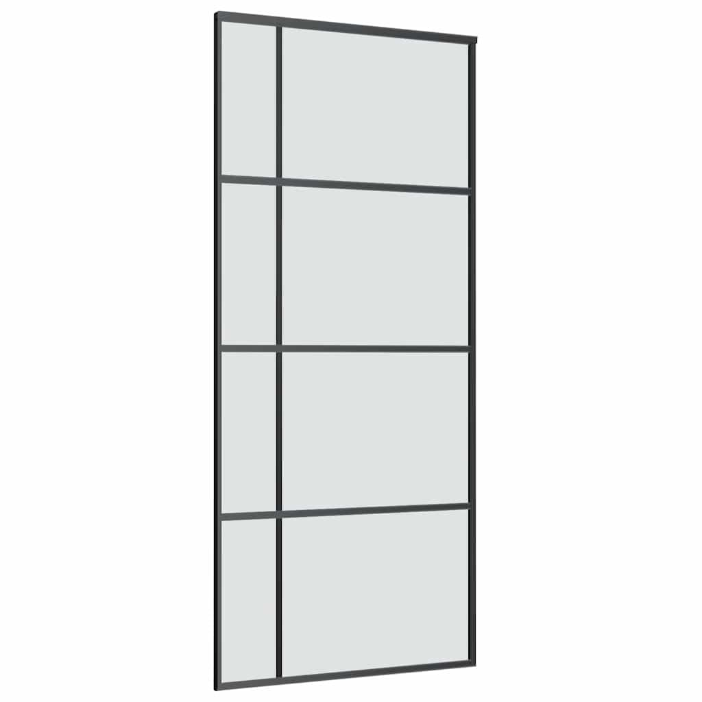 Ușă glisantă cu set feronerie, 90x205 cm, sticlă ESG/aluminiu