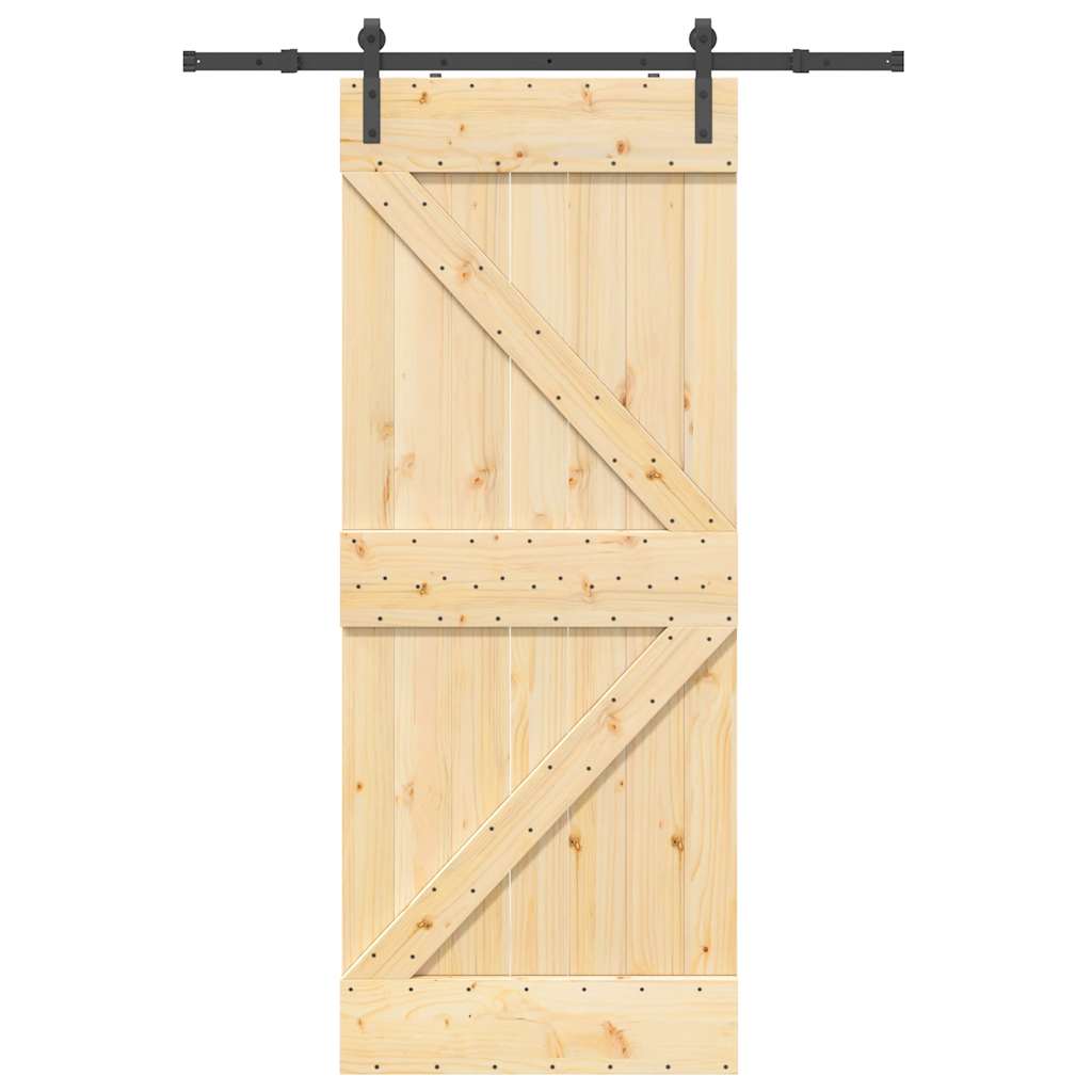 Ușă glisantă cu set de feronerie 85x210 cm, lemn masiv de pin