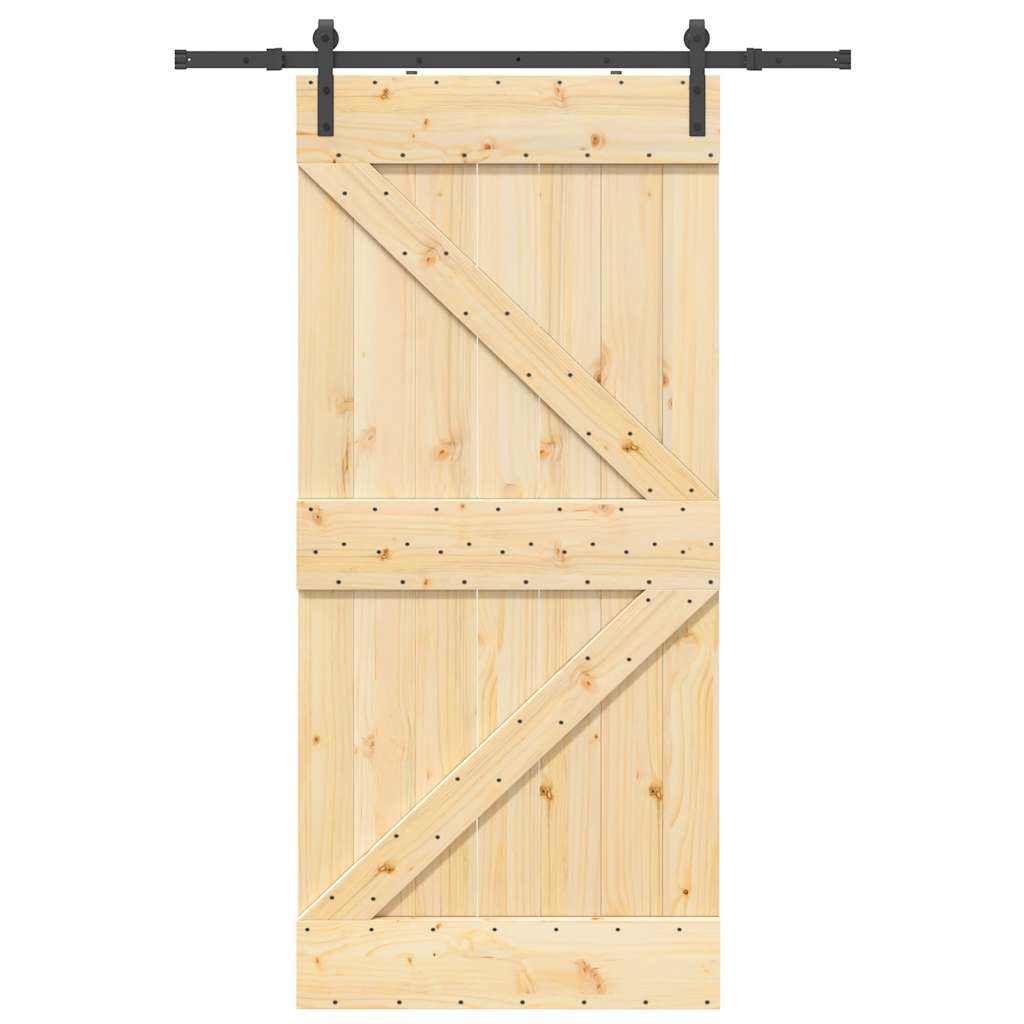 Ușă glisantă cu set de feronerie 96x210 cm, lemn masiv de pin