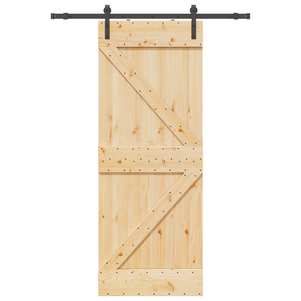 Ușă glisantă cu set de feronerie 80x210 cm, lemn masiv de pin