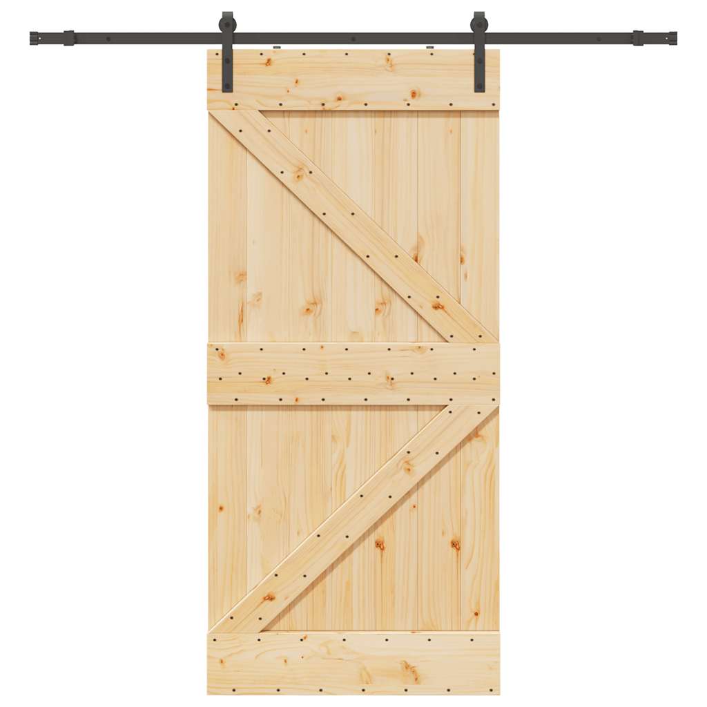 Ușă glisantă cu set feronerie, 100x210 cm, lemn masiv de pin