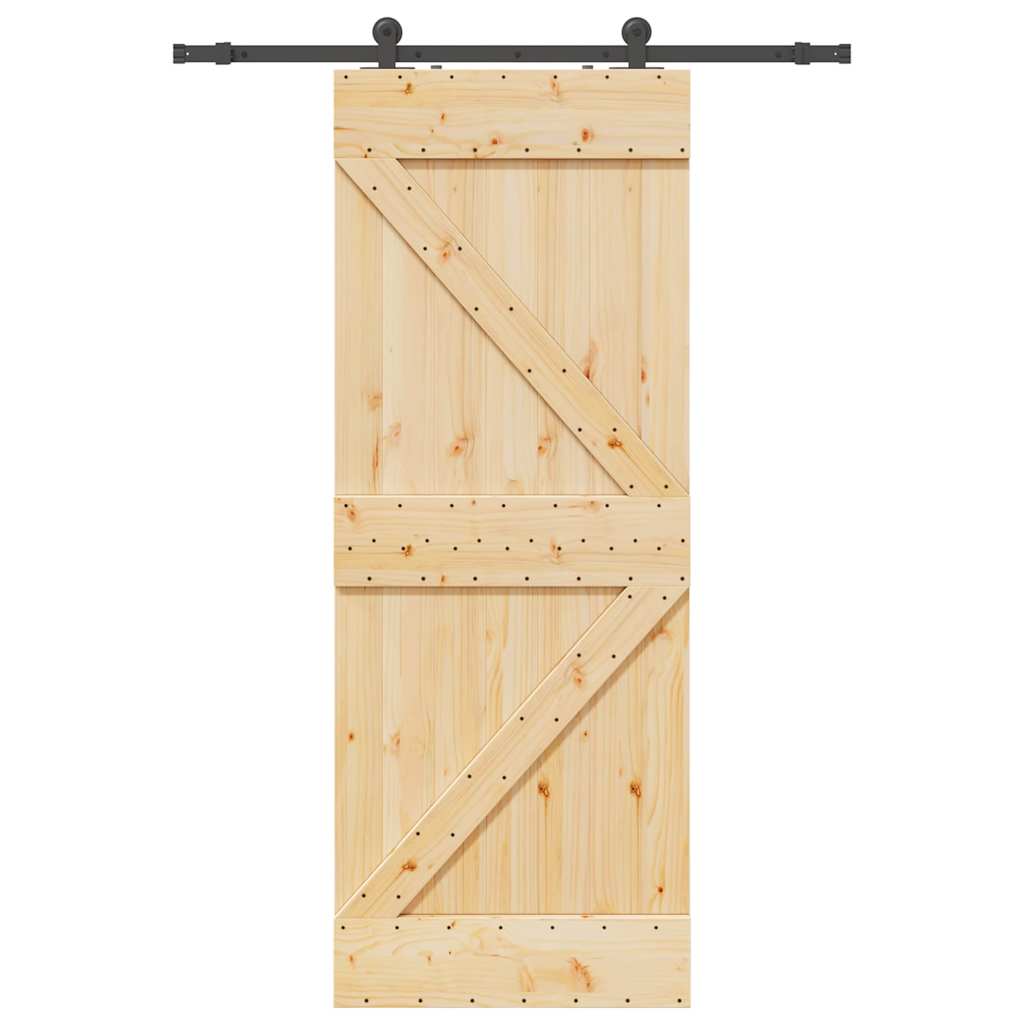 Ușă glisantă cu set de feronerie 80x210 cm, lemn masiv de pin