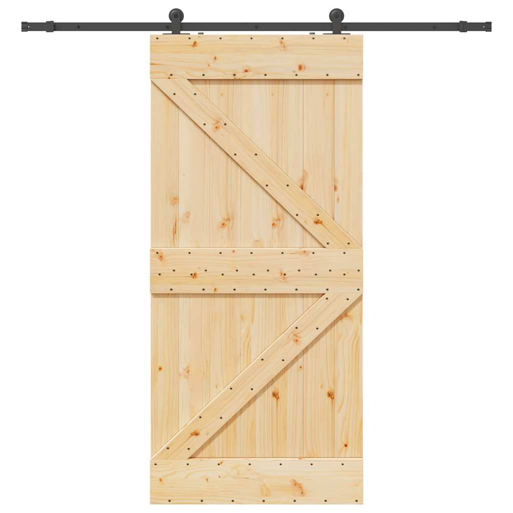 Ușă glisantă cu set feronerie, 100x210 cm, lemn masiv de pin