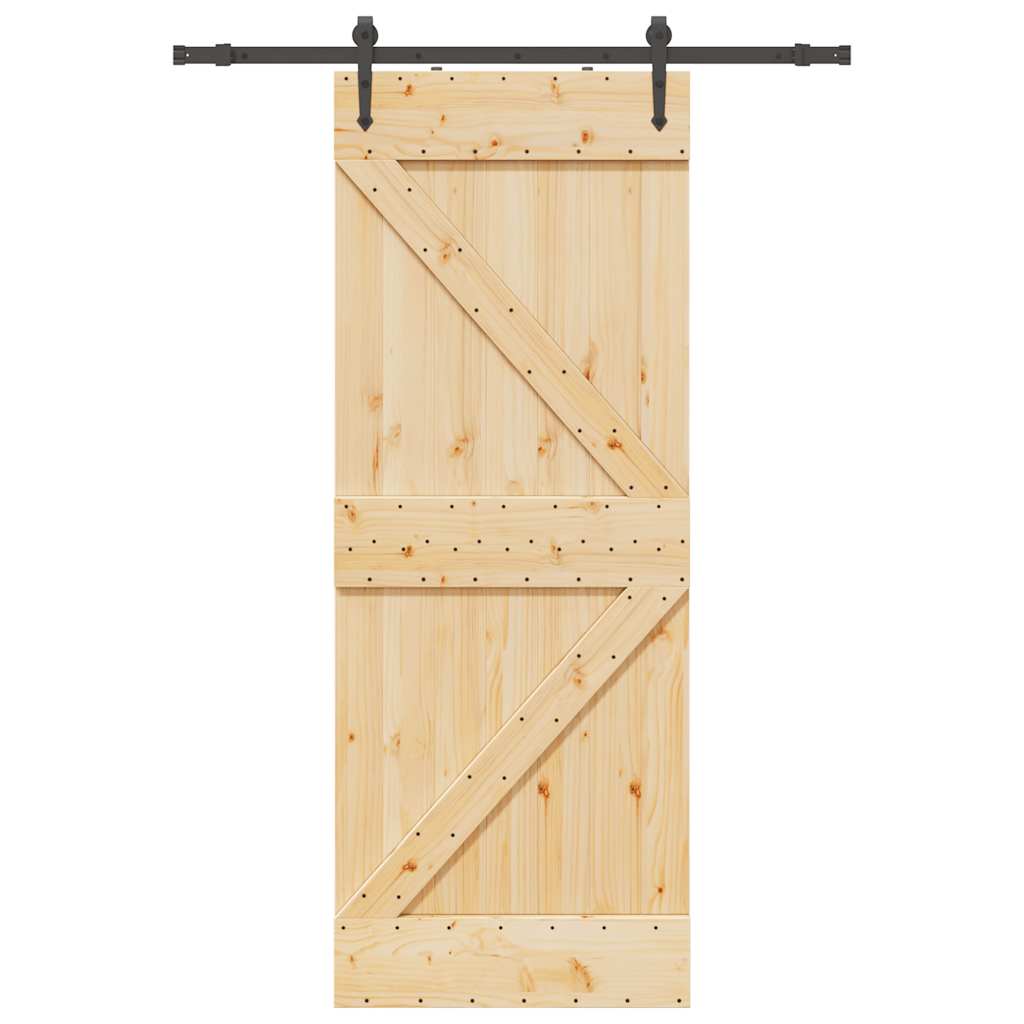 Ușă glisantă cu set de feronerie 80x210 cm, lemn masiv de pin