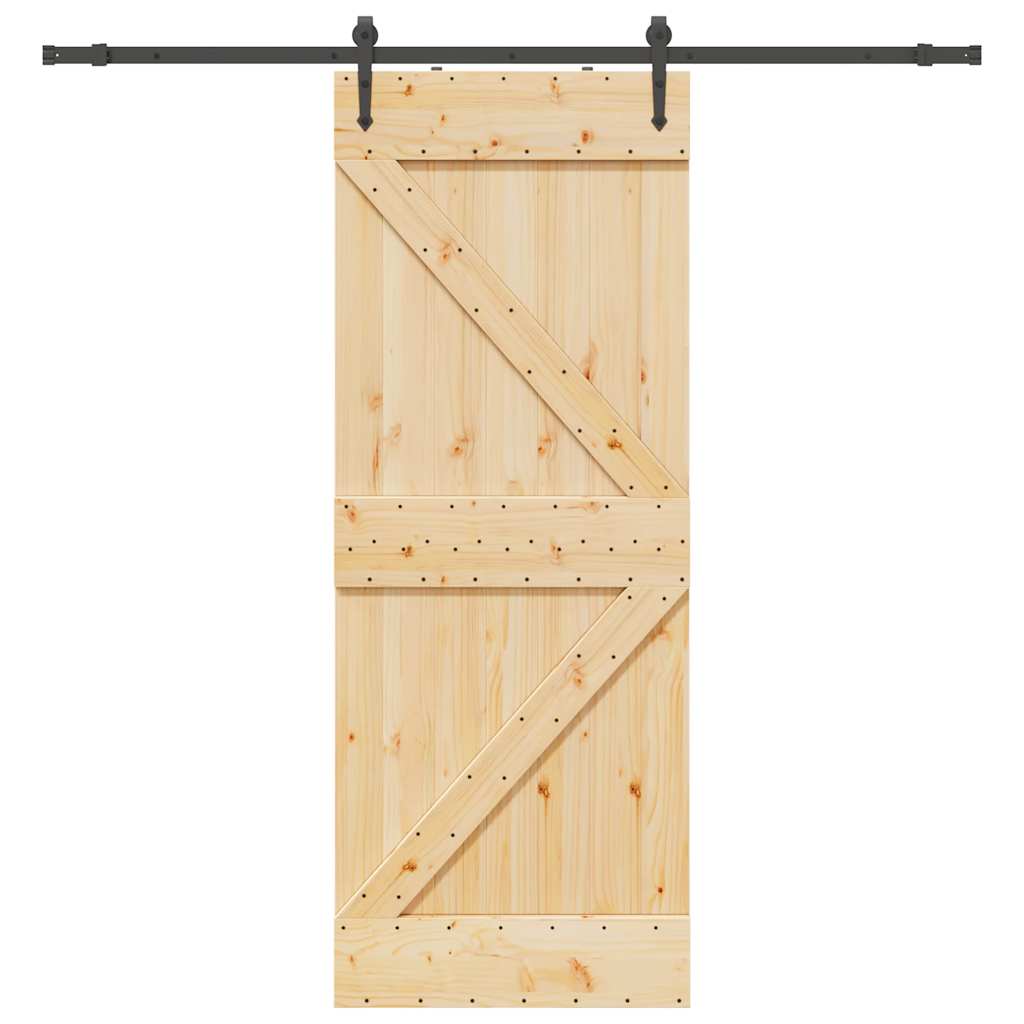 Ușă glisantă cu set de feronerie 80x210 cm, lemn masiv de pin