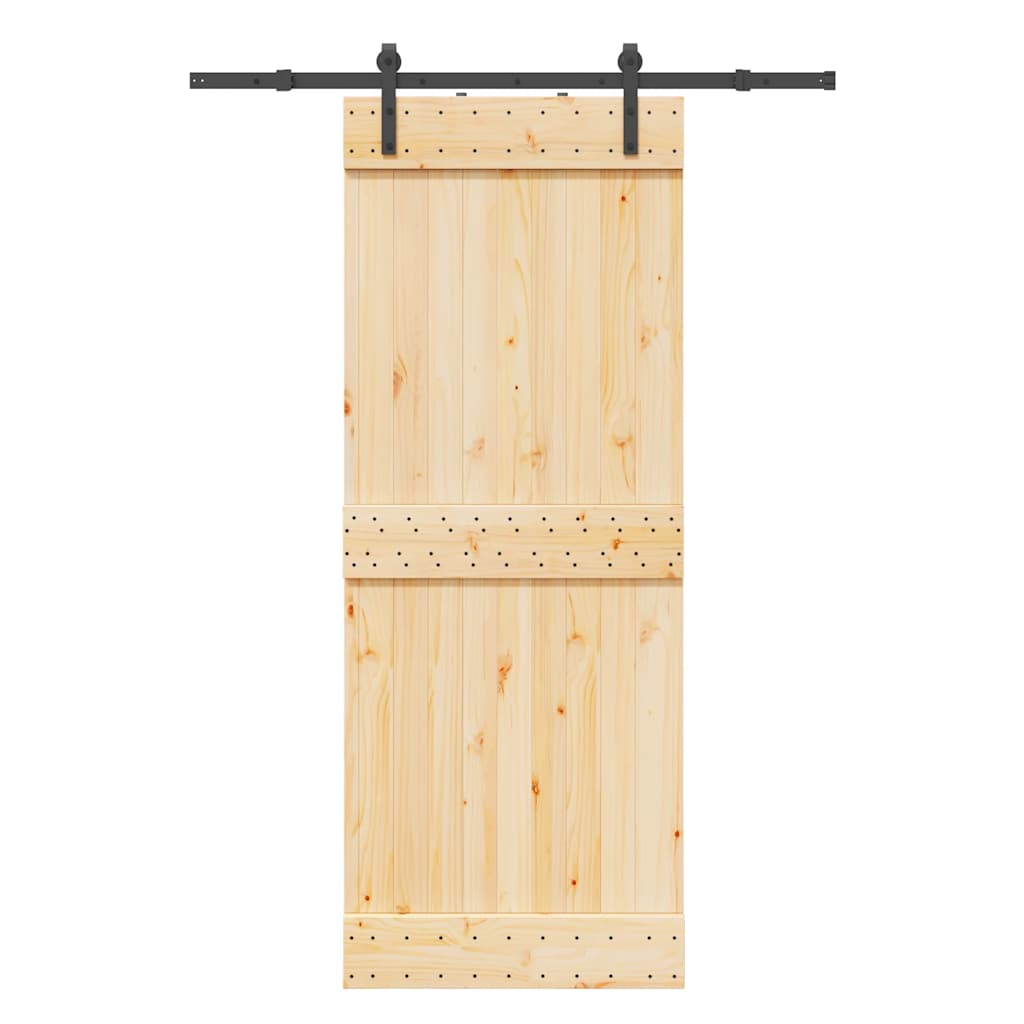 Ușă glisantă cu set de feronerie 80x210 cm, lemn masiv de pin