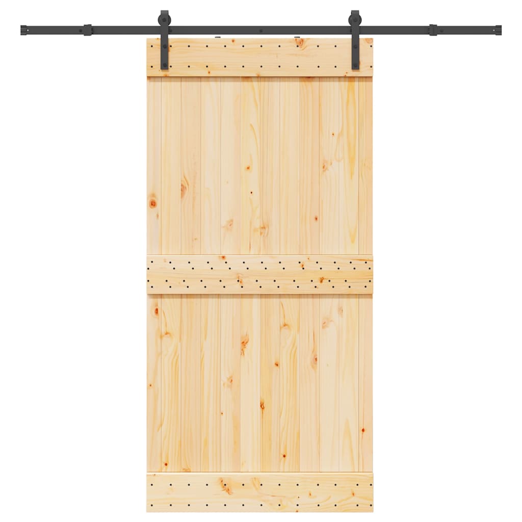 Ușă glisantă cu set feronerie, 100x210 cm, lemn masiv de pin