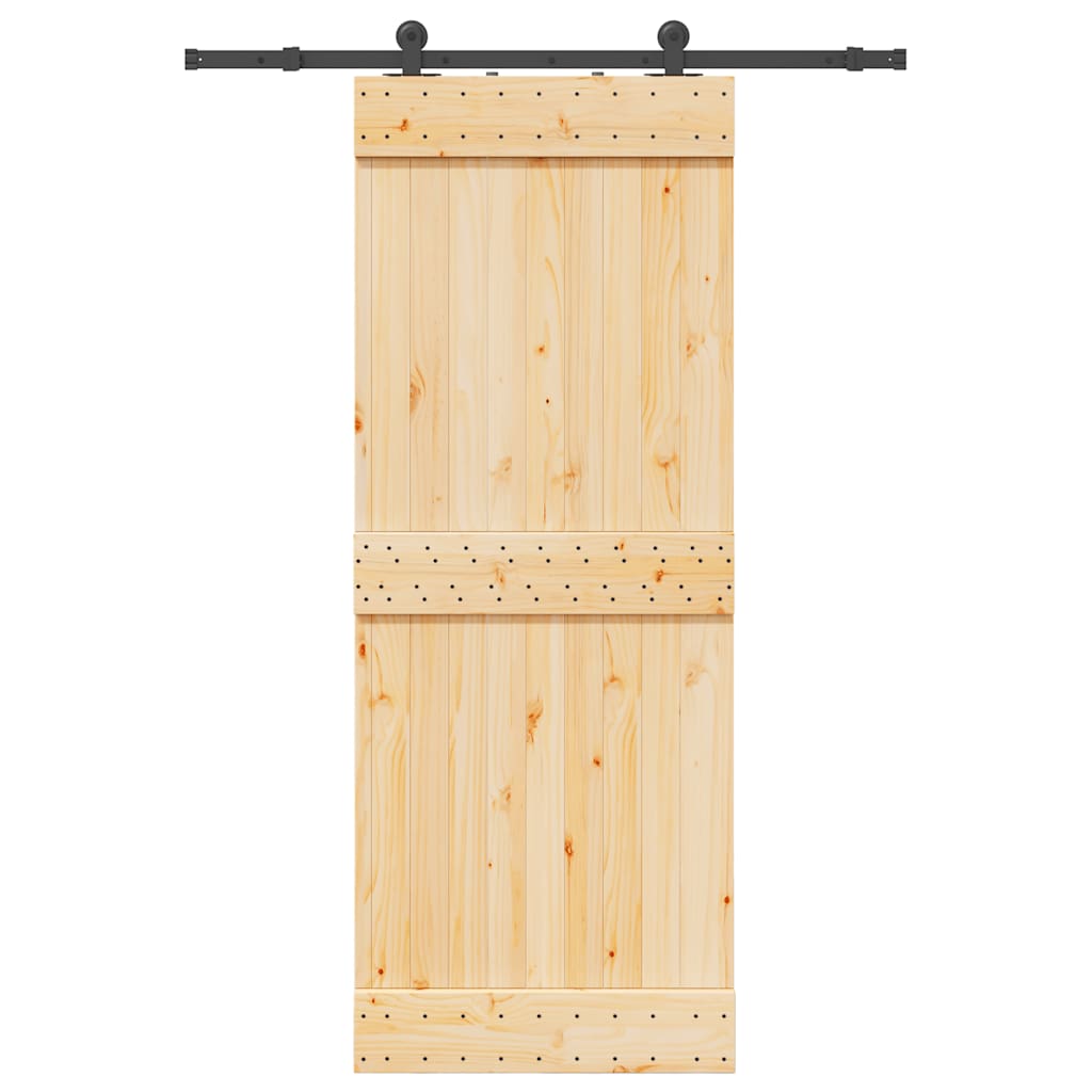 Ușă glisantă cu set de feronerie 80x210 cm, lemn masiv de pin