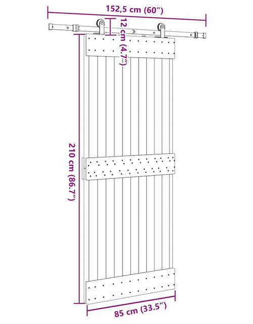 Încărcați imaginea în vizualizatorul Galerie, Ușă glisantă cu set de feronerie 85x210 cm, lemn masiv de pin
