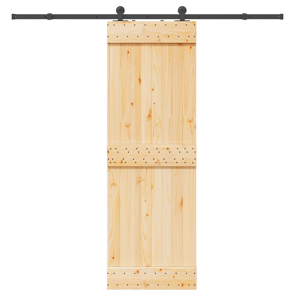 Ușă glisantă cu set de feronerie 70x210 cm, lemn masiv de pin