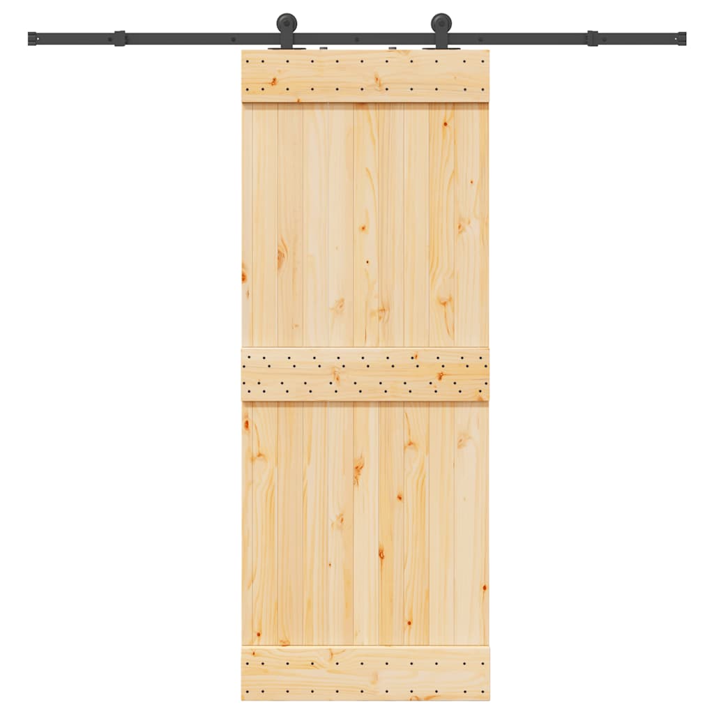 Ușă glisantă cu set de feronerie 80x210 cm, lemn masiv de pin