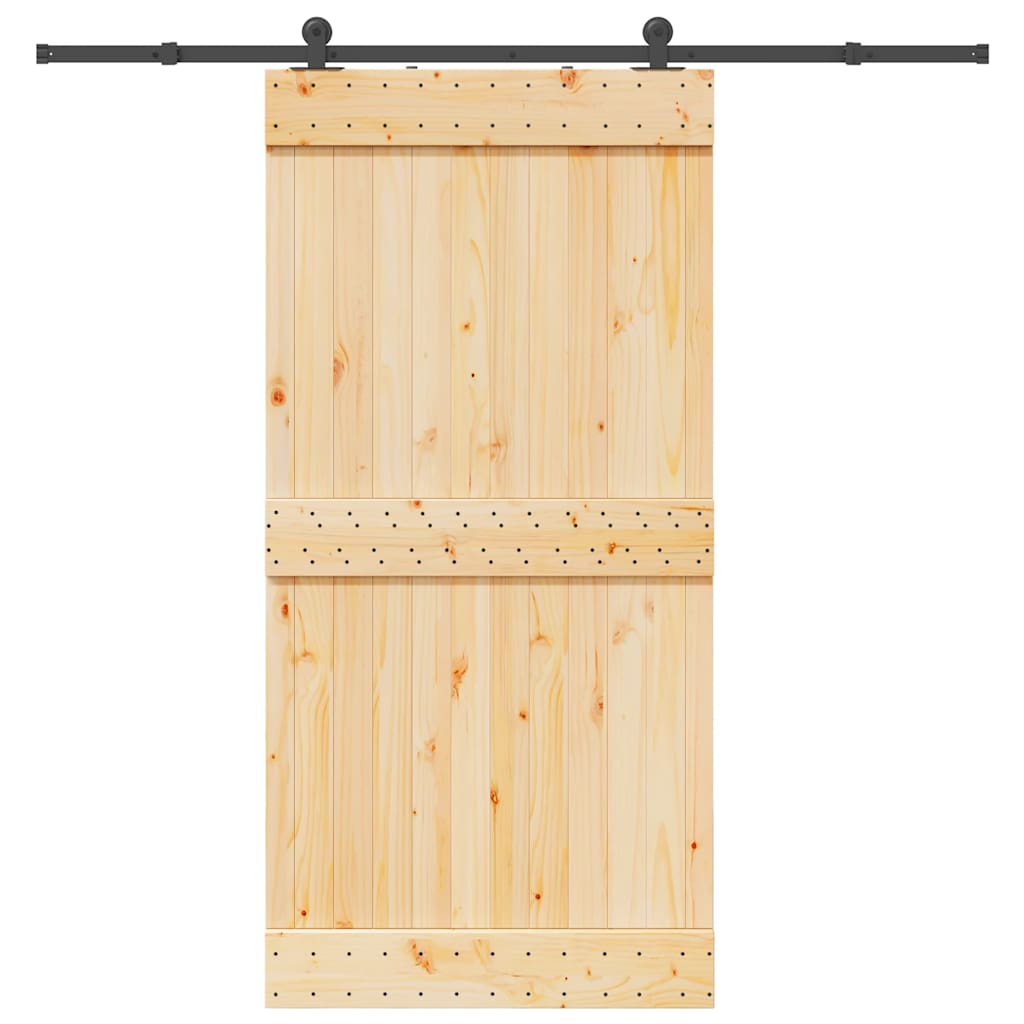 Ușă glisantă cu set feronerie, 100x210 cm, lemn masiv de pin