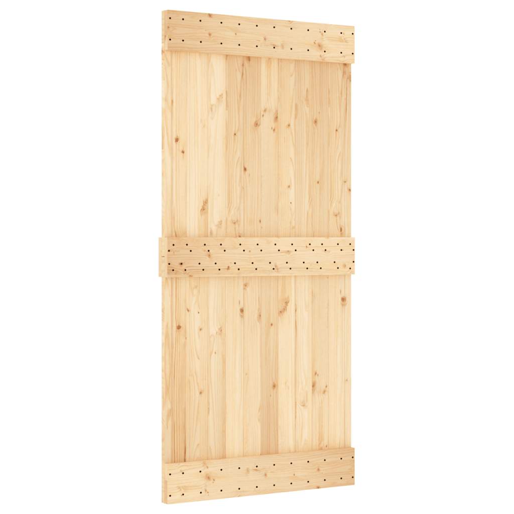 Ușă glisantă cu set feronerie, 100x210 cm, lemn masiv de pin