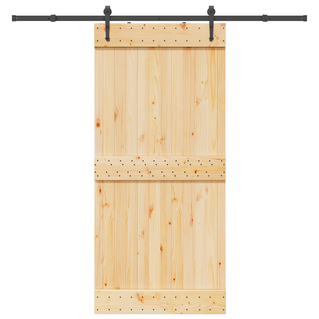 Ușă glisantă cu set de feronerie 95x210 cm, lemn masiv de pin