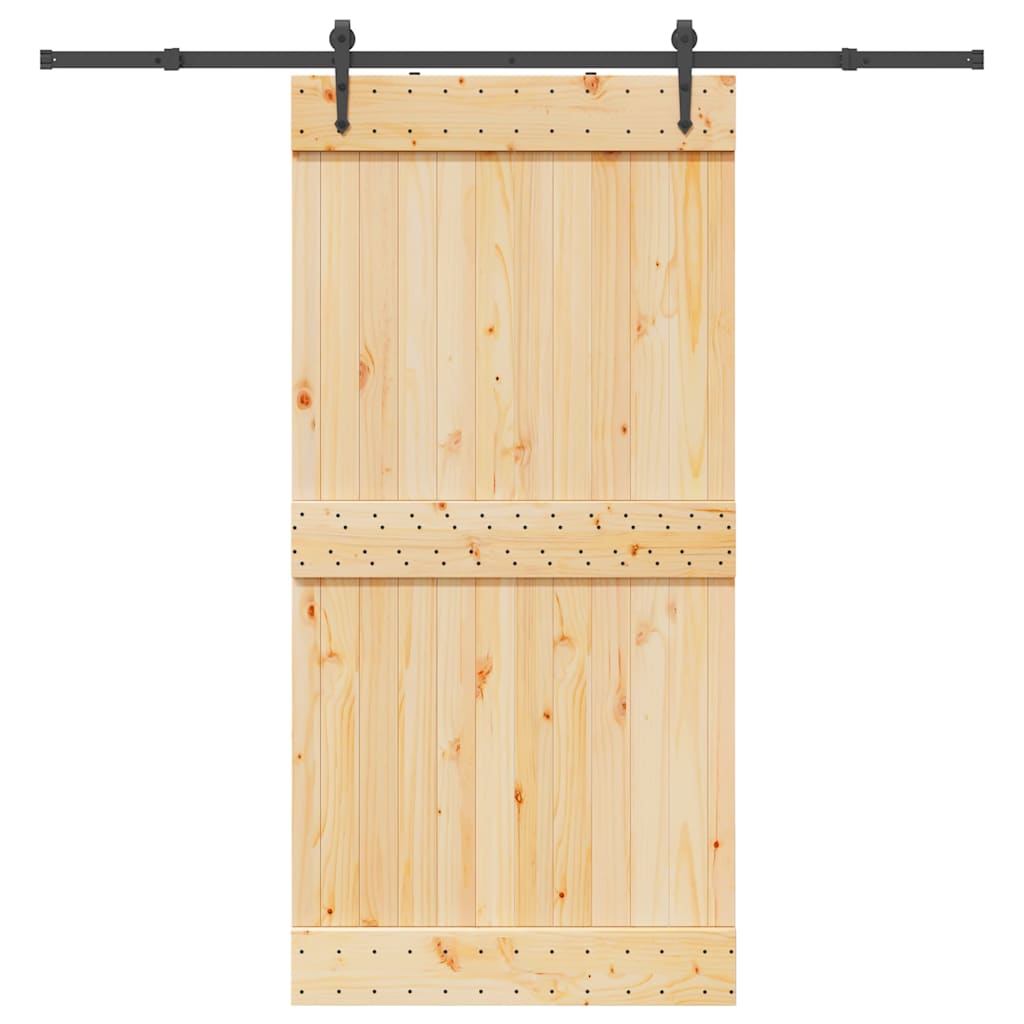 Ușă glisantă cu set feronerie, 100x210 cm, lemn masiv de pin