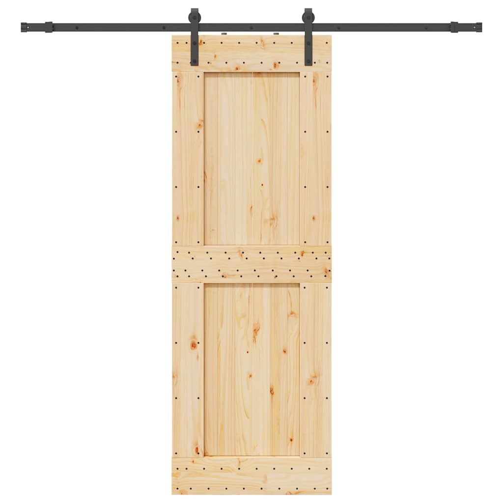 Ușă glisantă cu set de feronerie 80x210 cm, lemn masiv de pin