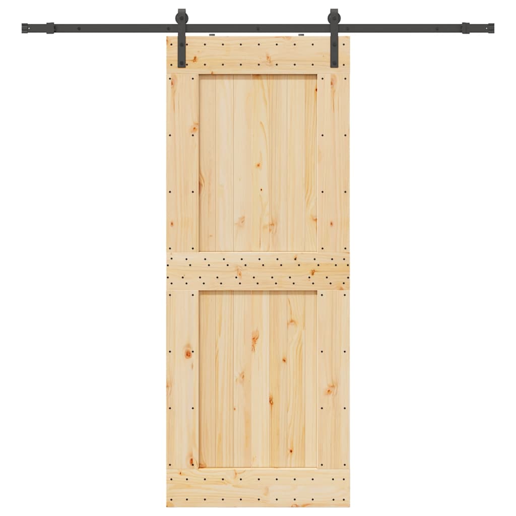 Ușă glisantă cu set feronerie, 90x210 cm, lemn masiv de pin