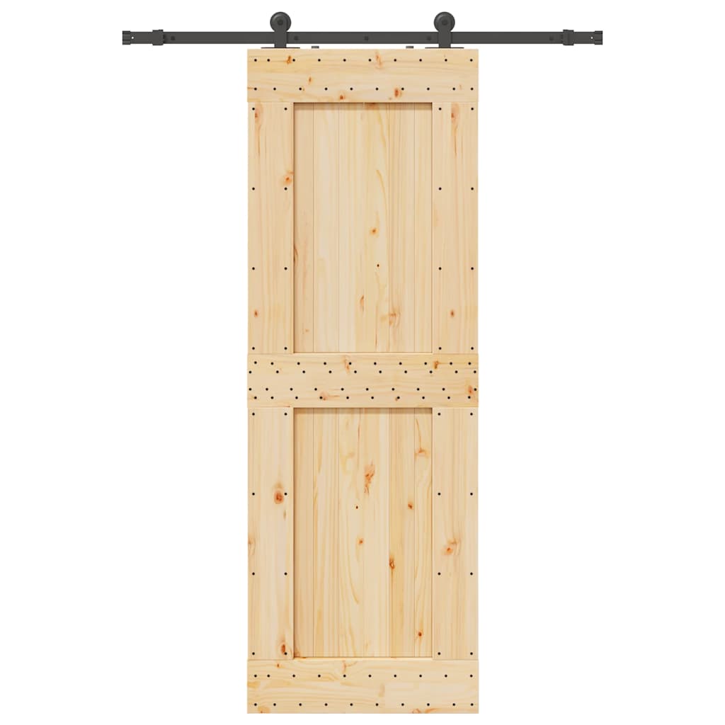 Ușă glisantă cu set de feronerie 80x210 cm, lemn masiv de pin