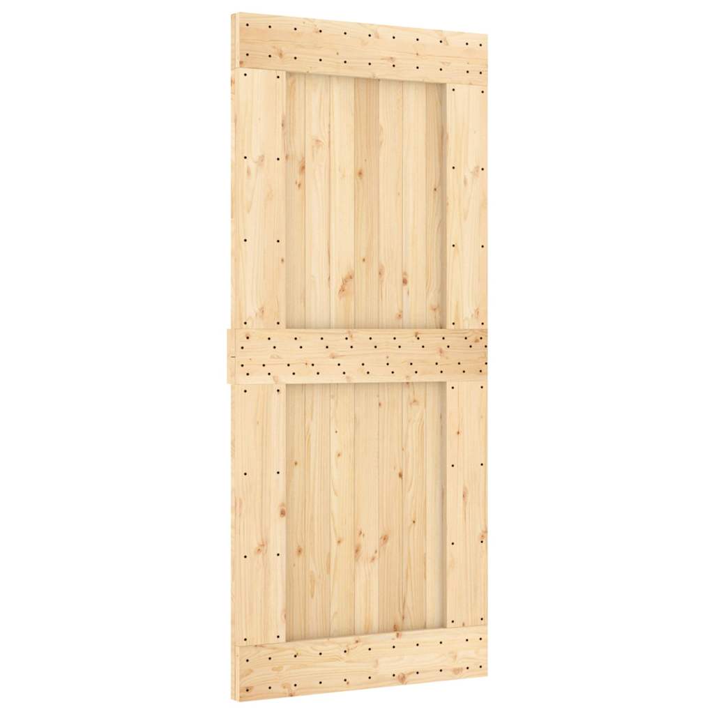 Ușă glisantă cu set feronerie, 90x210 cm, lemn masiv de pin