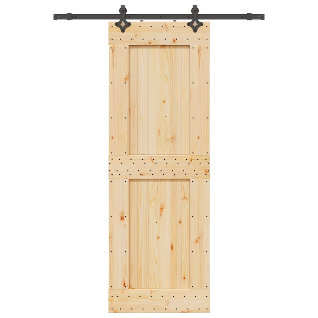 Ușă glisantă cu set de feronerie 80x210 cm, lemn masiv de pin