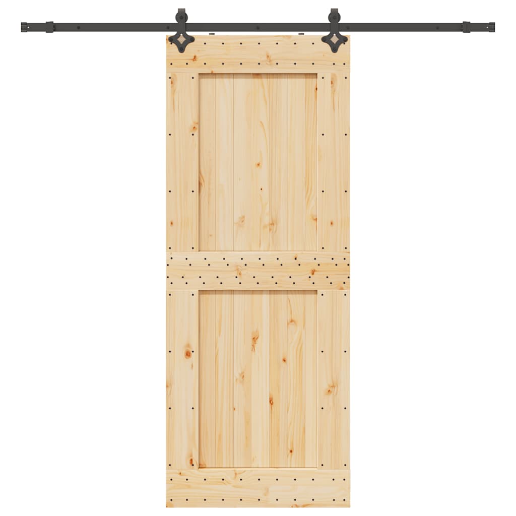 Ușă glisantă cu set feronerie, 90x210 cm, lemn masiv de pin