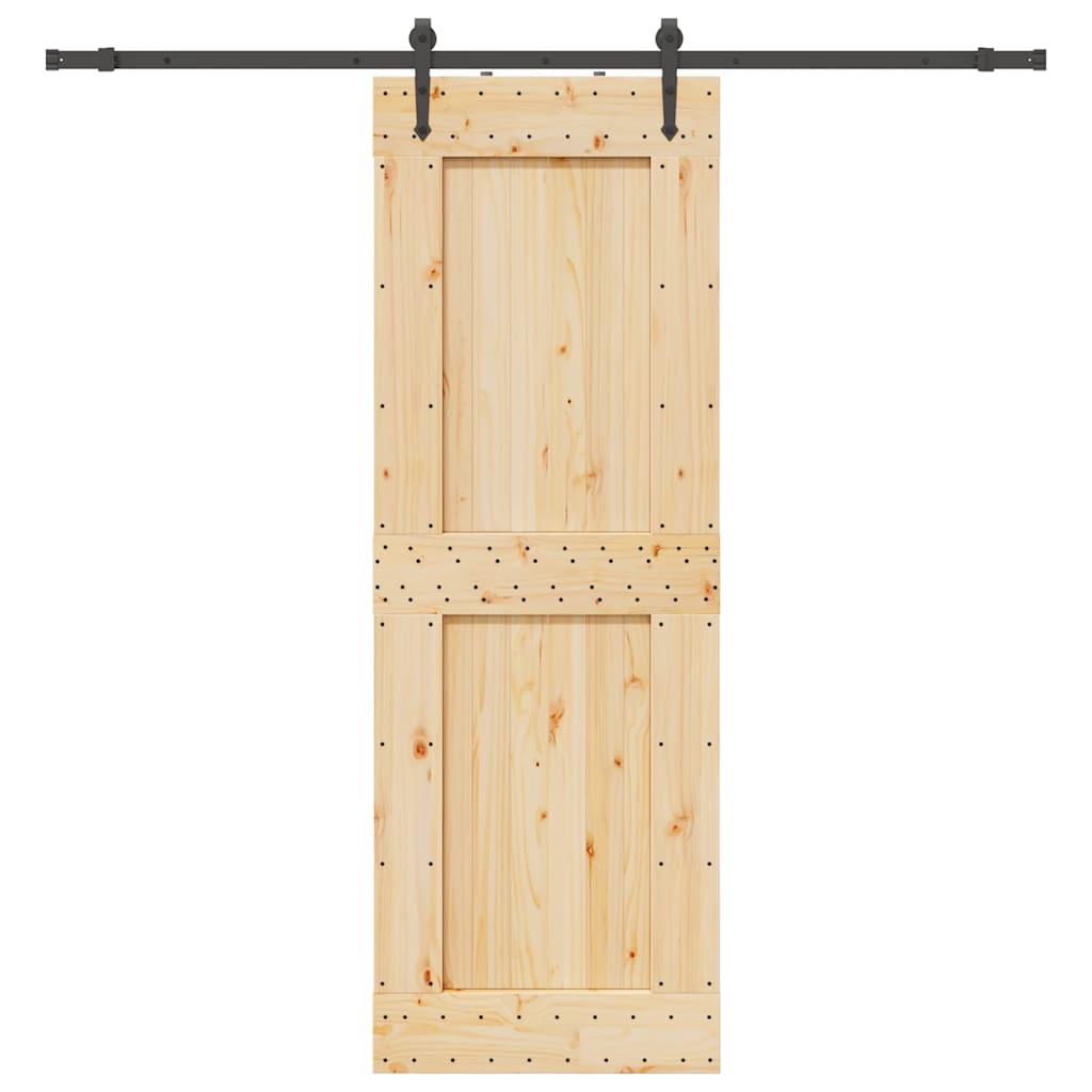 Ușă glisantă cu set de feronerie 80x210 cm, lemn masiv de pin