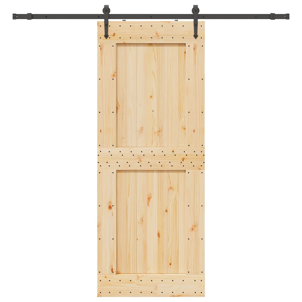 Ușă glisantă cu set feronerie, 90x210 cm, lemn masiv de pin